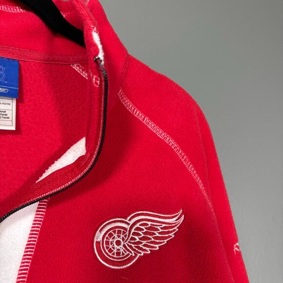 Detroit Red Wings RBX Women's Red & White Fleece Jacket - Size Large - Full Zip - Picture 2 of 8